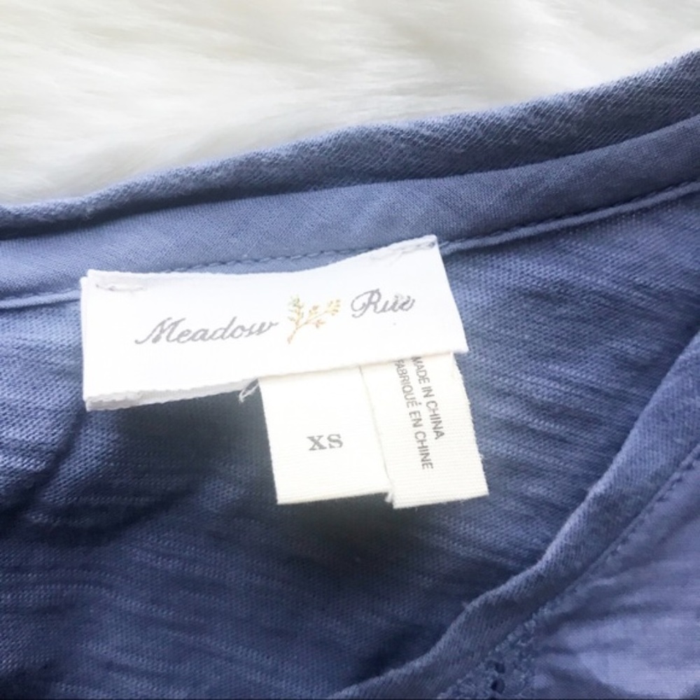 Anthropologie Meadow Rue Tuxedo Ruffle Top - Picture 4 of 5